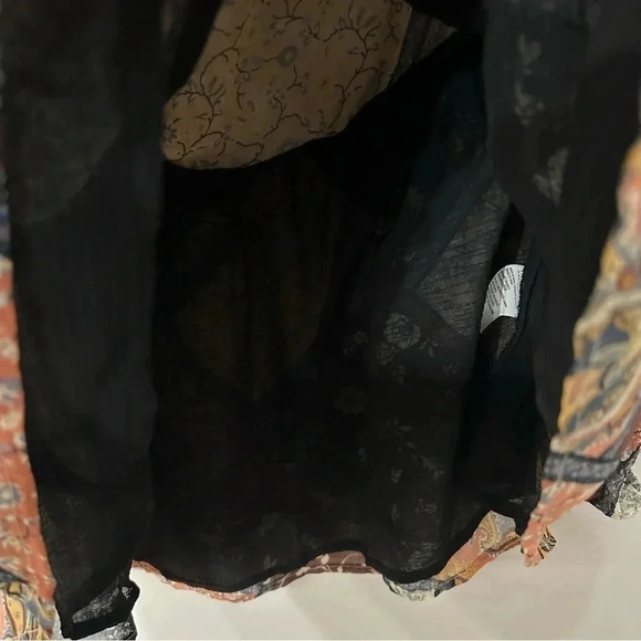 American Eagle Floral Long Sleeve Square Neck Tie Back Cutouts Size M NWOT - Picture 6 of 10